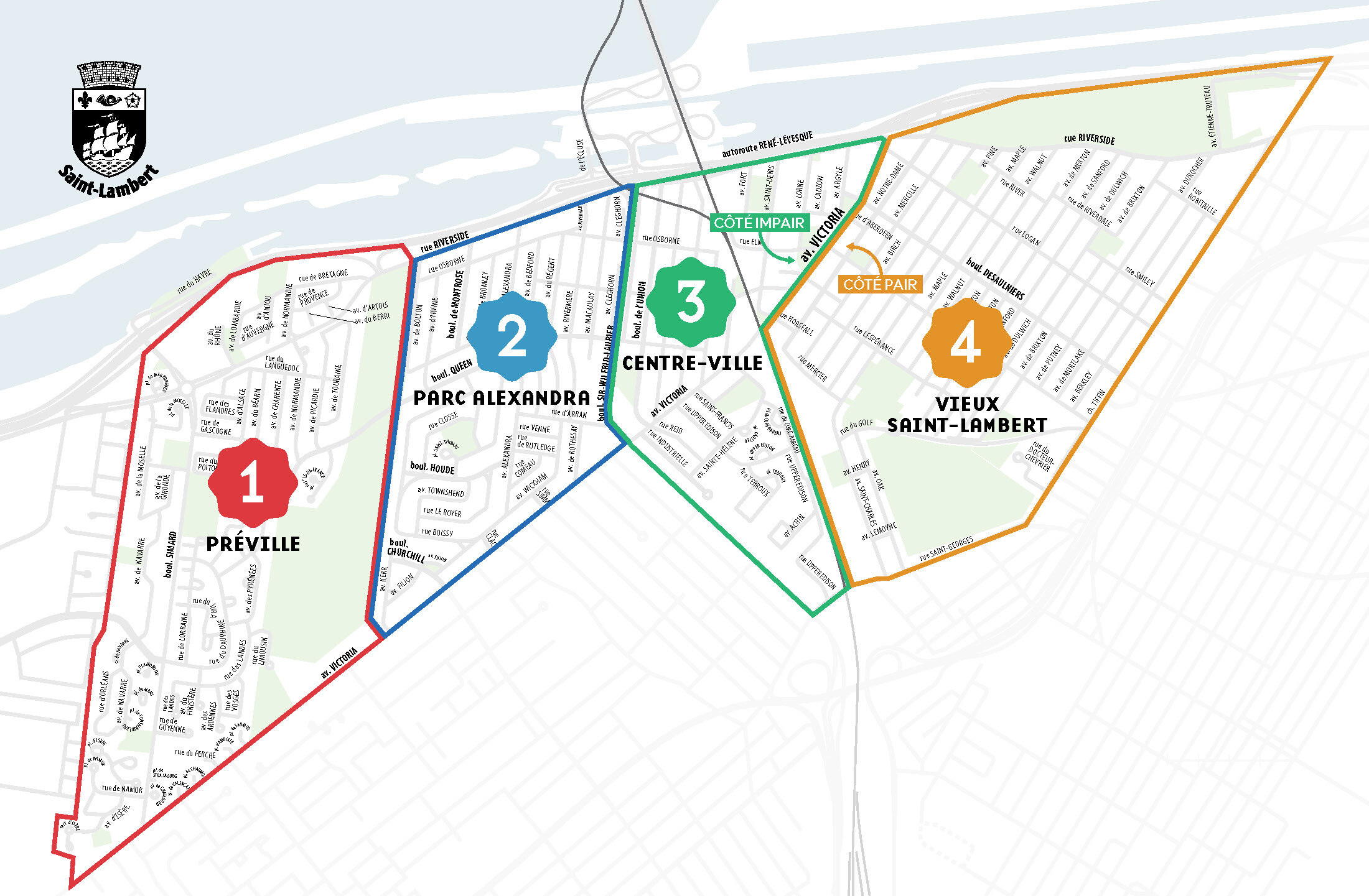 Carte des secteurs